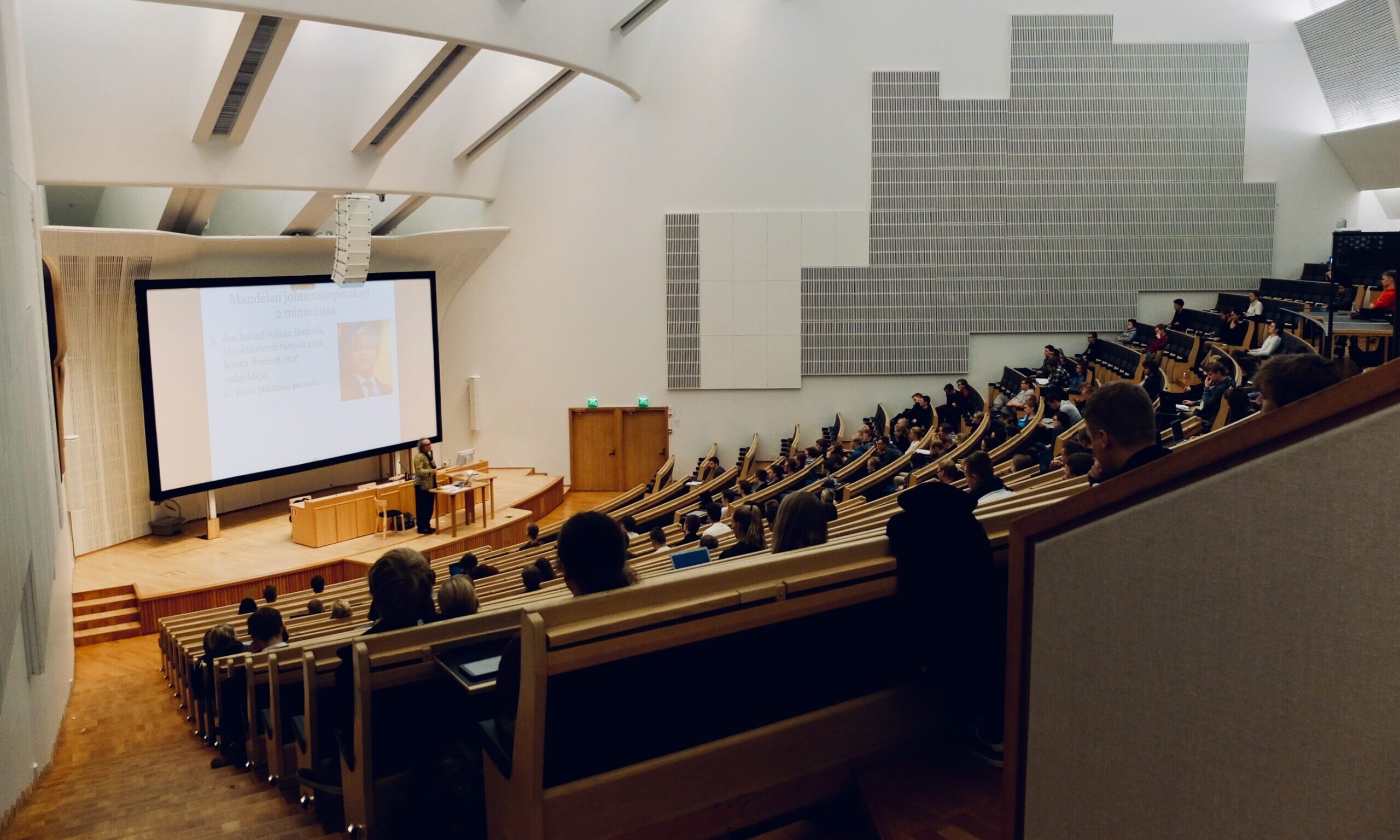 seminar in a lecture theatre
