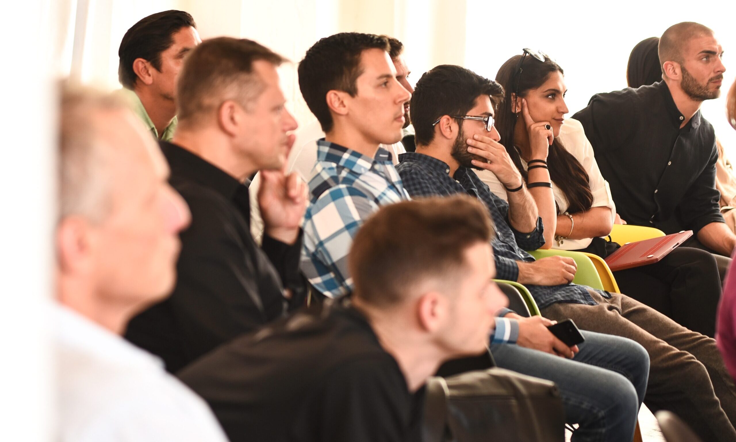 audience listening attentively