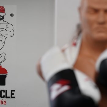 Punch bag Bob with Muscle Genie Logo