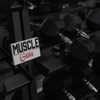 Dumbbells on a Muscle Genie rack