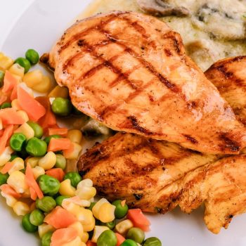 Healthy balanced meal on a plate
